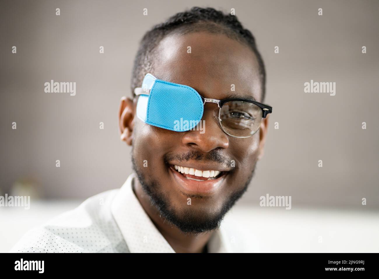 Amblyopia Lazy Eye Treatment Using Patches On Glasses Stock Photo Alamy
