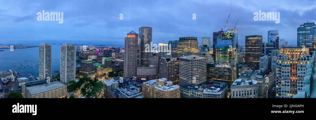 Boston Cityscape Skyline Panorama Looking South Towards the South End ...