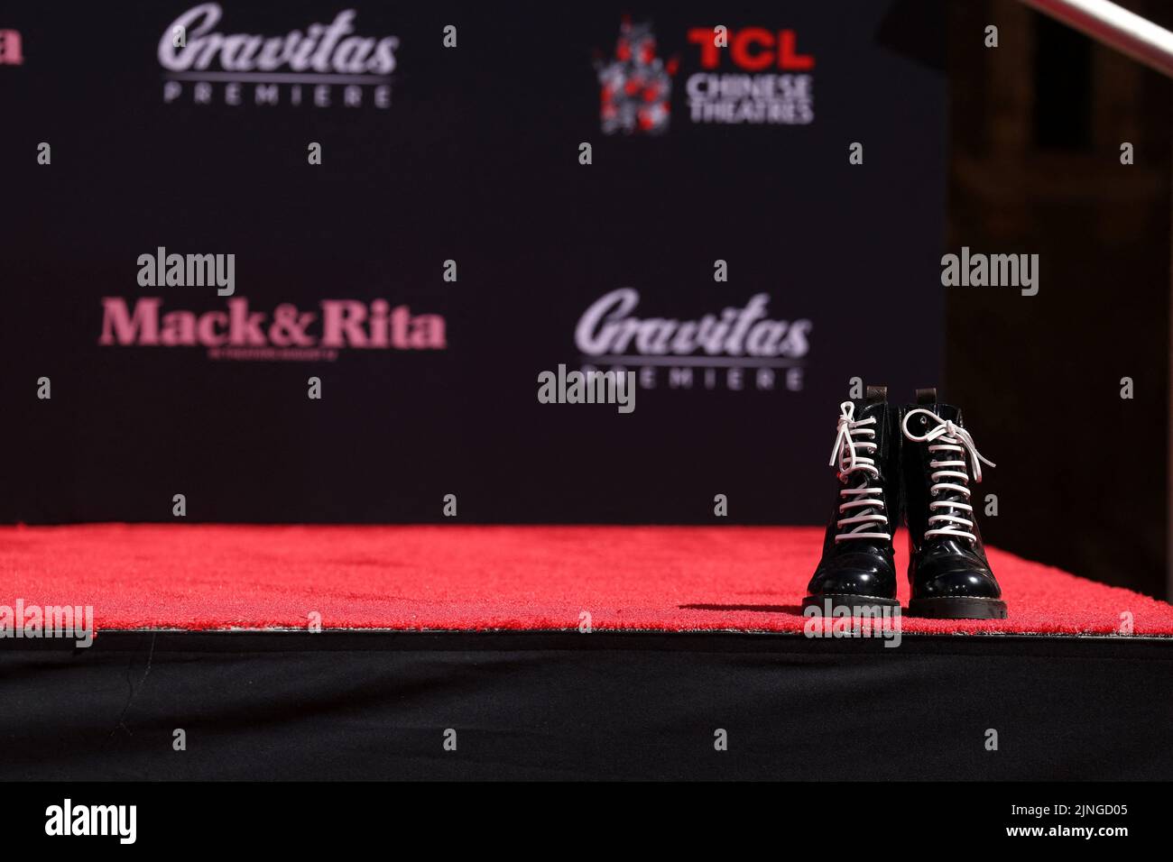 The shoes of actor Diane Keaton pictured during a ceremony TCL Chinese theatre in Los Angeles, California, U.S., August 11, 2022. REUTERS/Mario Anzuoni Stock Photo