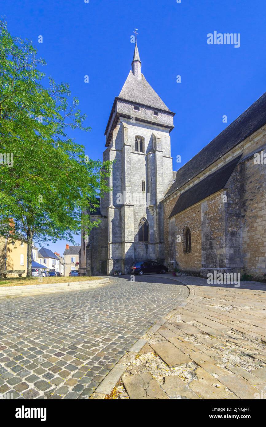 Church of Saint-Marcel, Saint-Marcel, Indre (36), France. Stock Photo