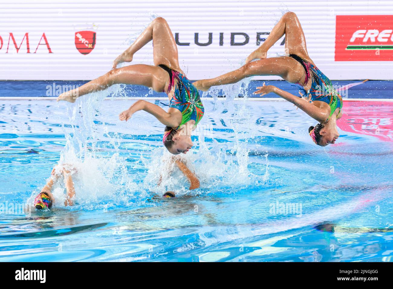 Roma, Italy. 11th Aug, 2022. ISRAEL IsraelBOBRITSKY Shelly/DORF Maya GAZALA Noy/KUNIN Catherine NAHSHONOV Nikol/NASSEE Ariel PRIKAZCHIKOVA Polina/SHARAIZIN Shani RUBICHEK Neta (R) /PODKOPAEV Avital (R) Solo Free Preliminary Roma, 11/8/2022 Stadio del Nuoto XXVI LEN European Championships Roma 2022 Photo Pasquale Mesiano/Deepbluemedia/Insidefoto Credit: Insidefoto di andrea staccioli/Alamy Live News Stock Photo