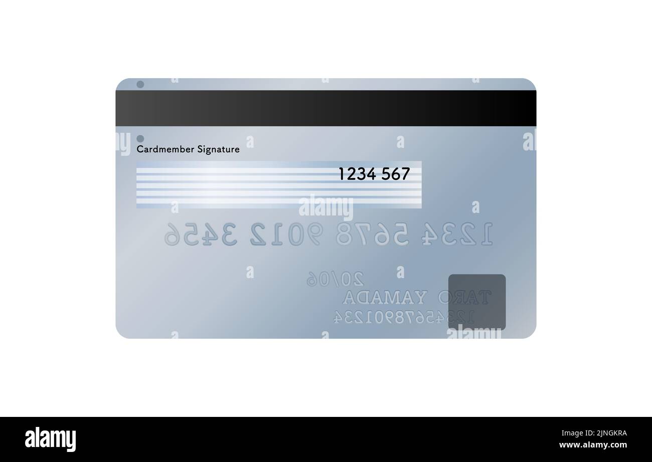 Illustration of the back side of a credit card (platinum Stock Vector ...