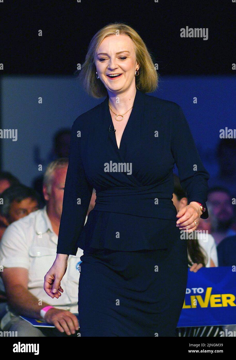 Liz Truss during a hustings event in Cheltenham, as part of the campaign to be leader of the Conservative Party and the next prime minister. Picture date: Thursday August 11, 2022. Stock Photo