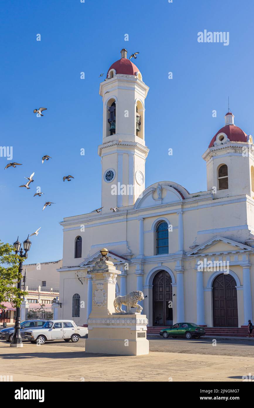 CIENFUEGOS, CUBA - JANUARY 10, 2021: The Cathedral of Purisima Concepcion in Cienfuegos, Cuba Stock Photo