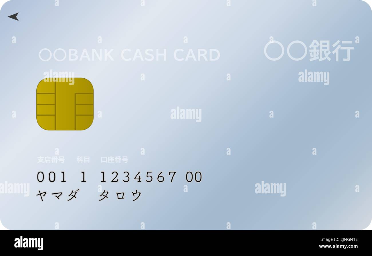 Illustration of bank cash card Translation: Please put in the direction ...