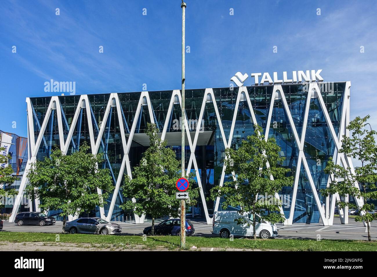 Tallinn, Estonia 31 July 2022 Tallink company office building is seen