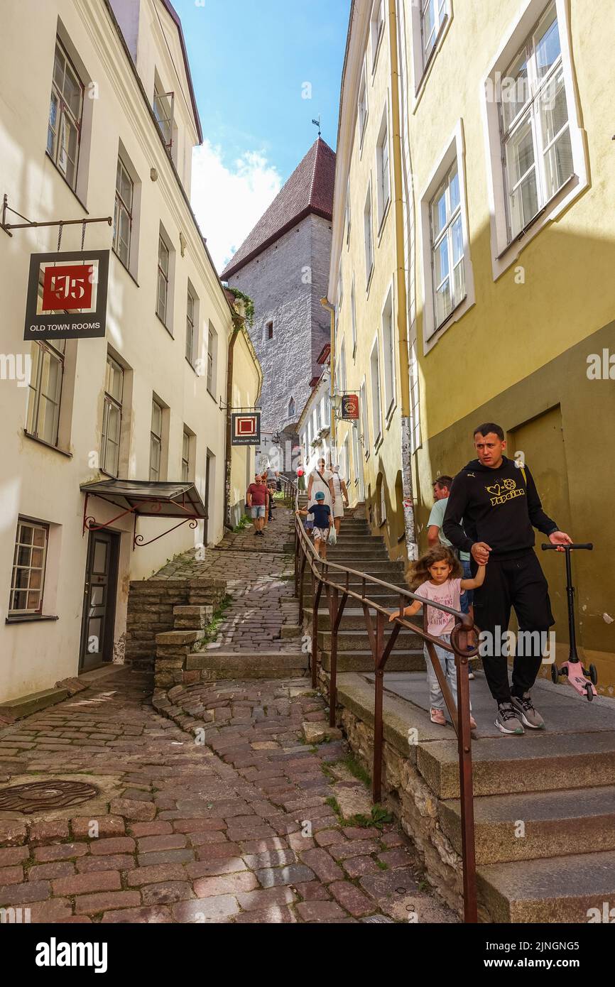 Tallinn, Estonia 31 July 2022  General view of the old town streets with not so many touritst visiting the city is seen in Tallinn, Estonia on 31 July 2022 Credit: Vadim Pacajev/Alamy Live News Stock Photo