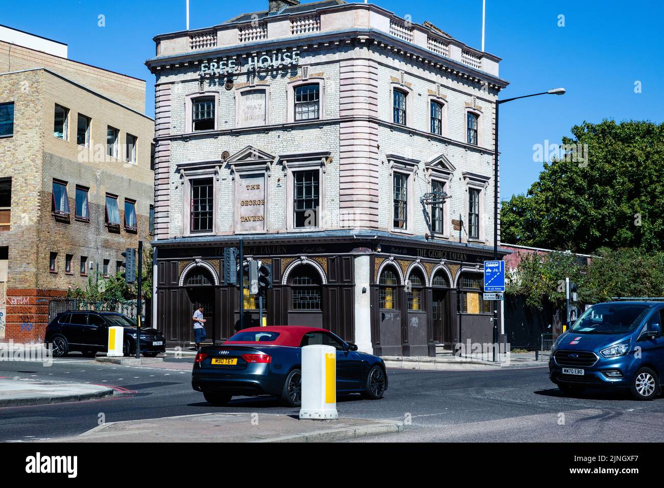 London, UK. 10th August, 2022. The George Tavern at Shadwell. Campaigners have been trying to save the famous 200-year-old East London pub which has h Stock Photo
