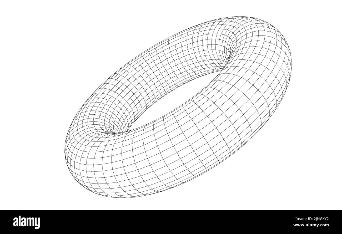 Vector illustration of a torus with wireframe mesh Stock Vector Image ...