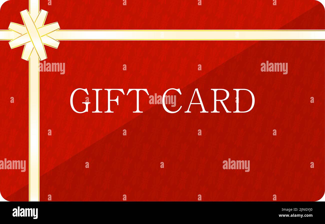 Illustration of red gift card with wrapping ribbon Vector illustration