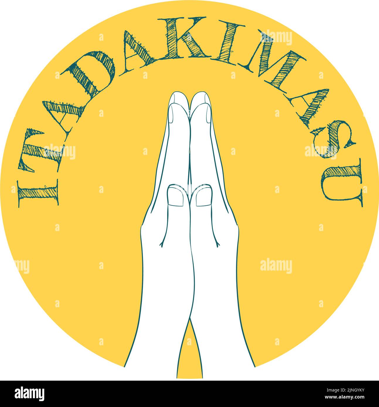 Hand sign icon, Japanese sign to pray before meals Vector illustration Stock Vector