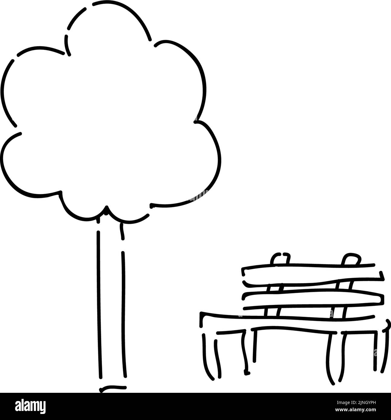 Shade tree bench Stock Vector Images - Alamy