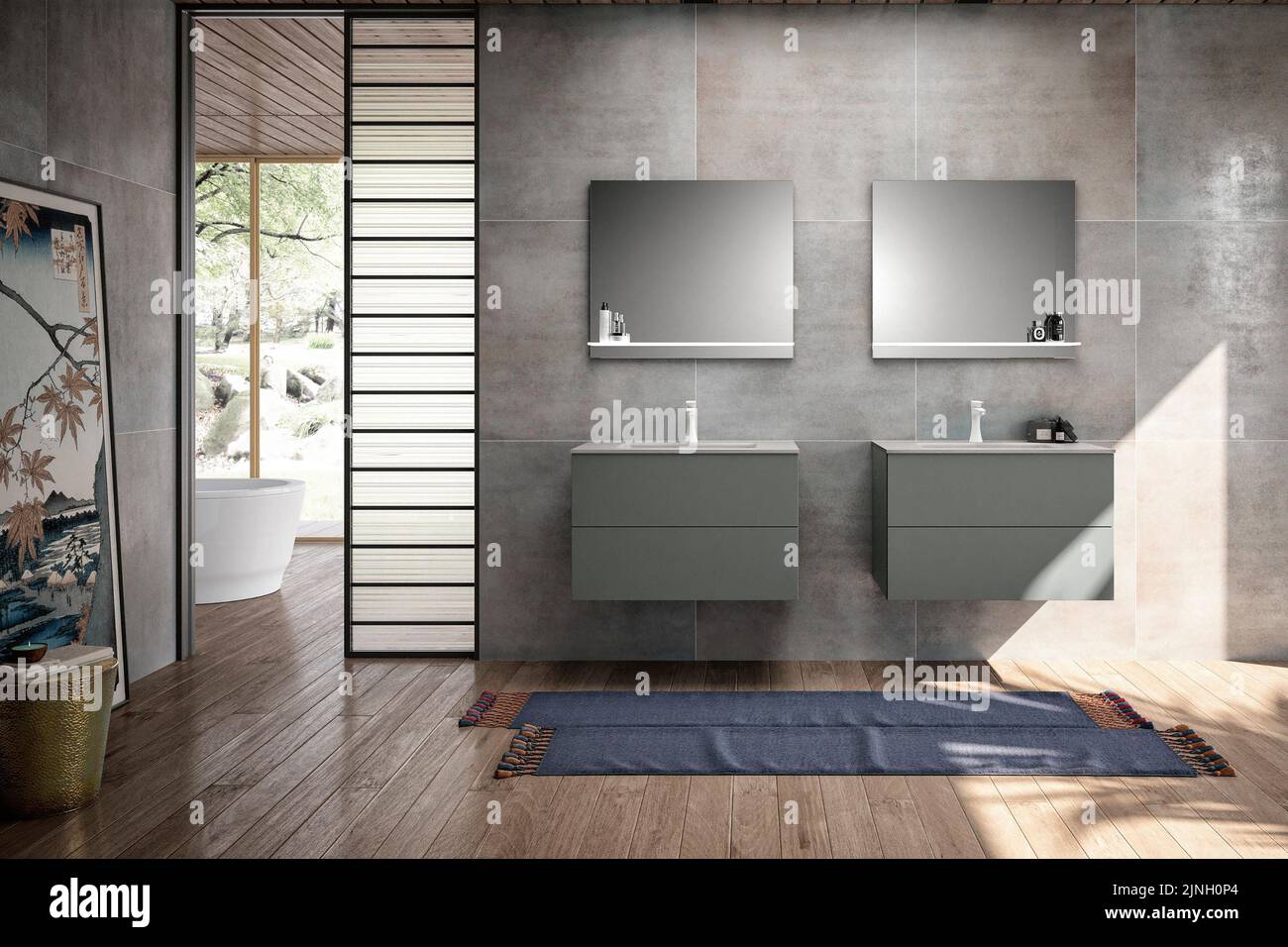 Modern luxury bathroom interior, villa interior Stock Photo - Alamy