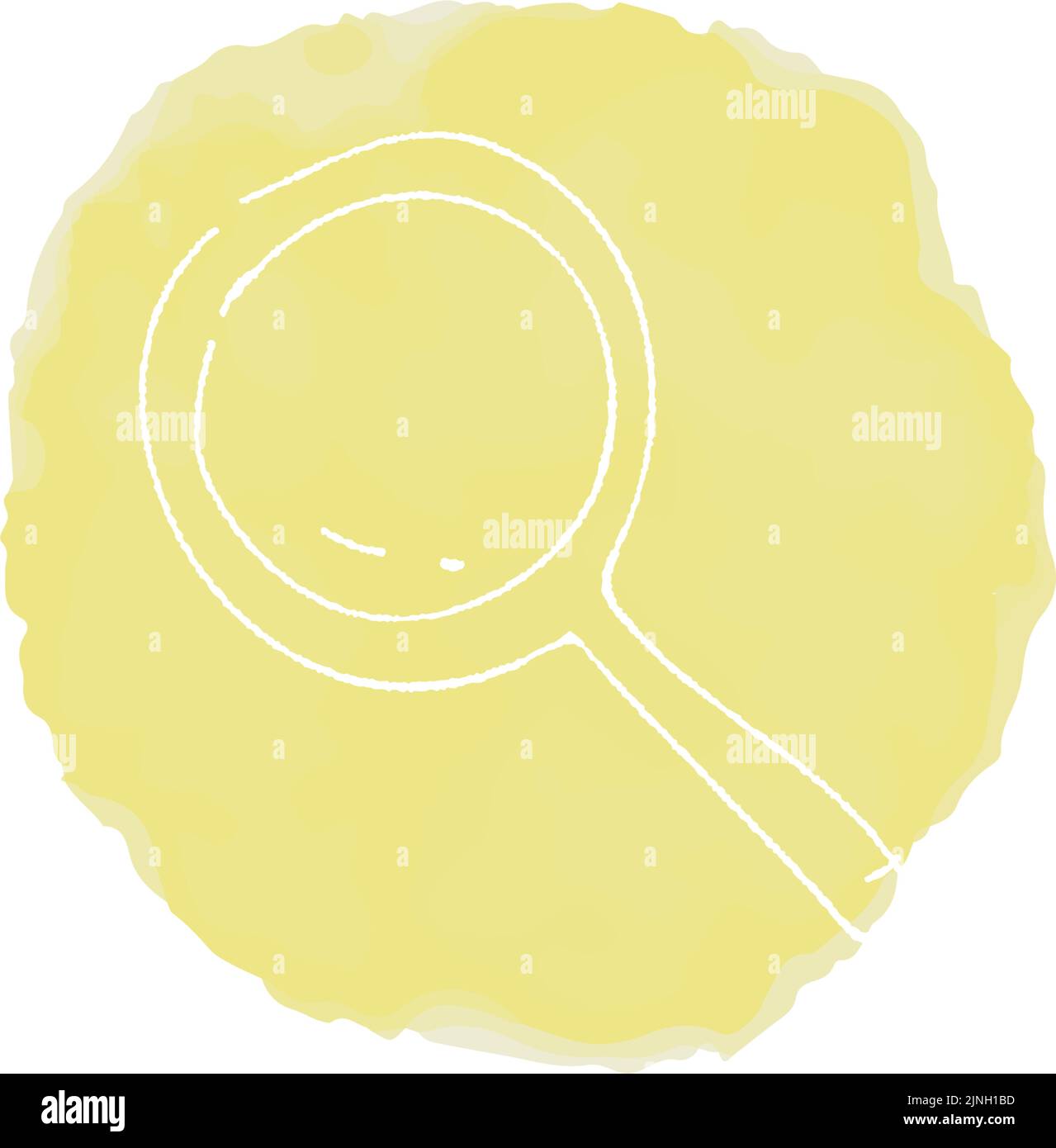 Handwritten simple icon illustration: magnifying glass Stock Vector