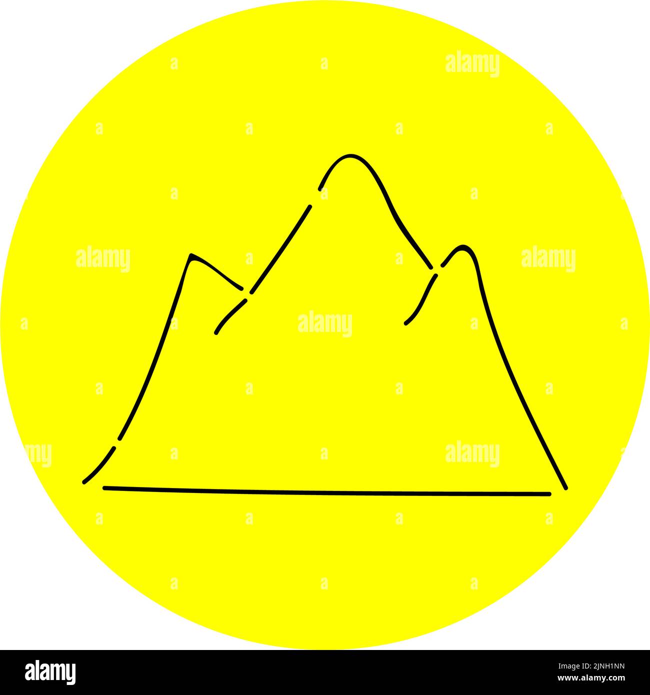 Handwritten simple icon illustration: Mountain Stock Vector Image & Art ...