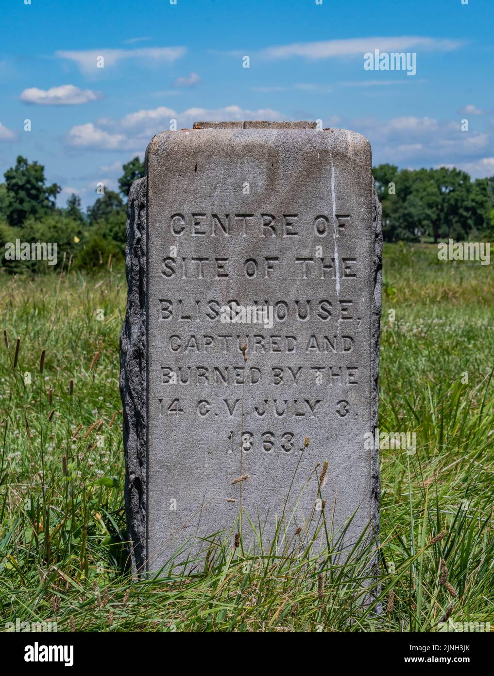 Former Site of the Bliss House, Gettysburg National Military Park, Pennsylvania, USA Stock Photo