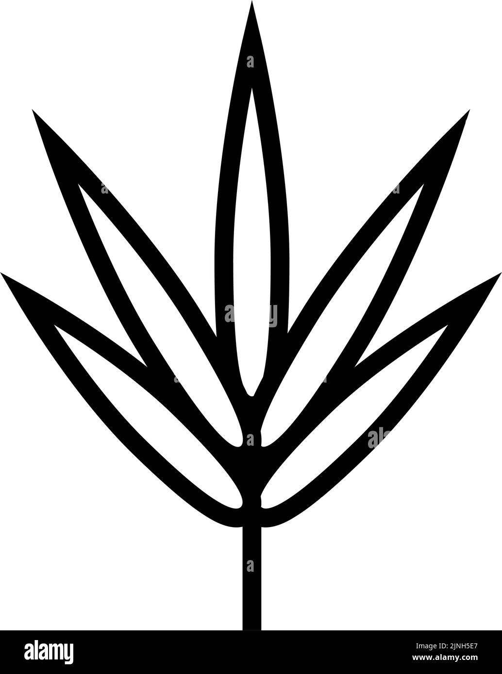 bamboo leaf line icon vector illustration Stock Vector Image & Art - Alamy