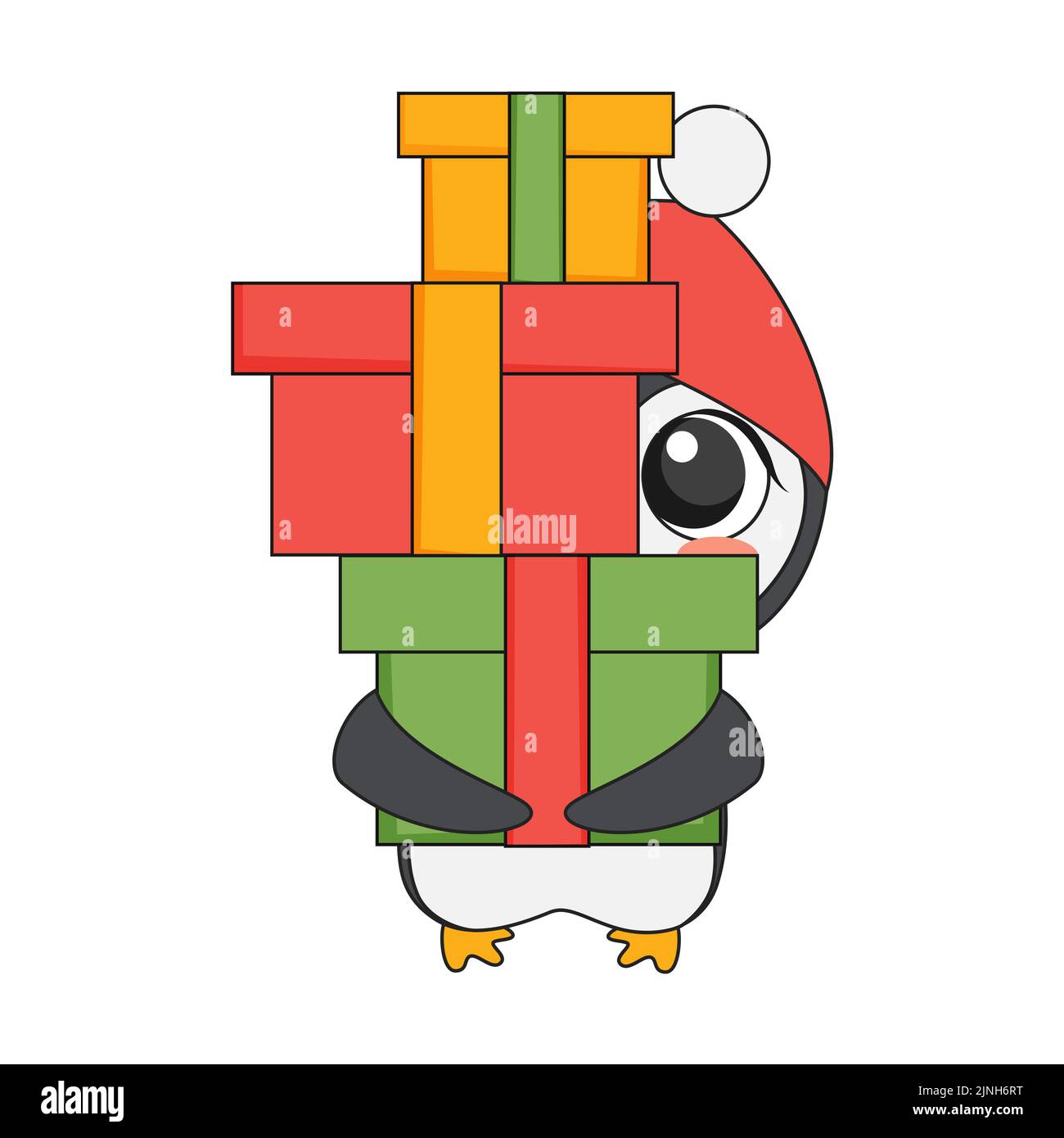 Cute christmas penguin in cartoon style Stock Vector Image & Art - Alamy