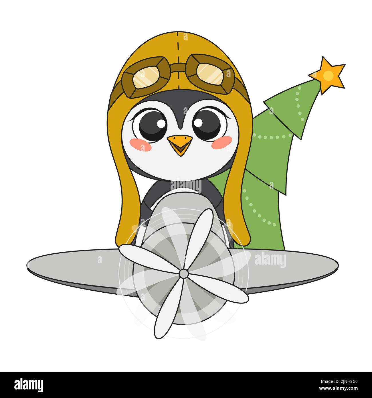 Cute christmas penguin in cartoon style Stock Vector Image & Art - Alamy