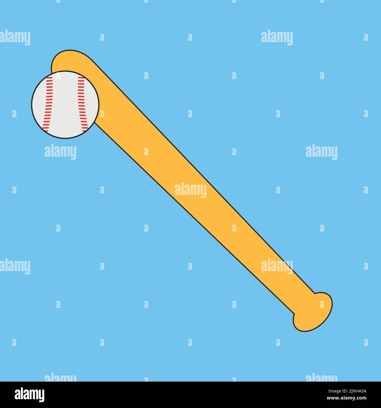 Baseball bat and ball icon - vector illustration Stock Vector