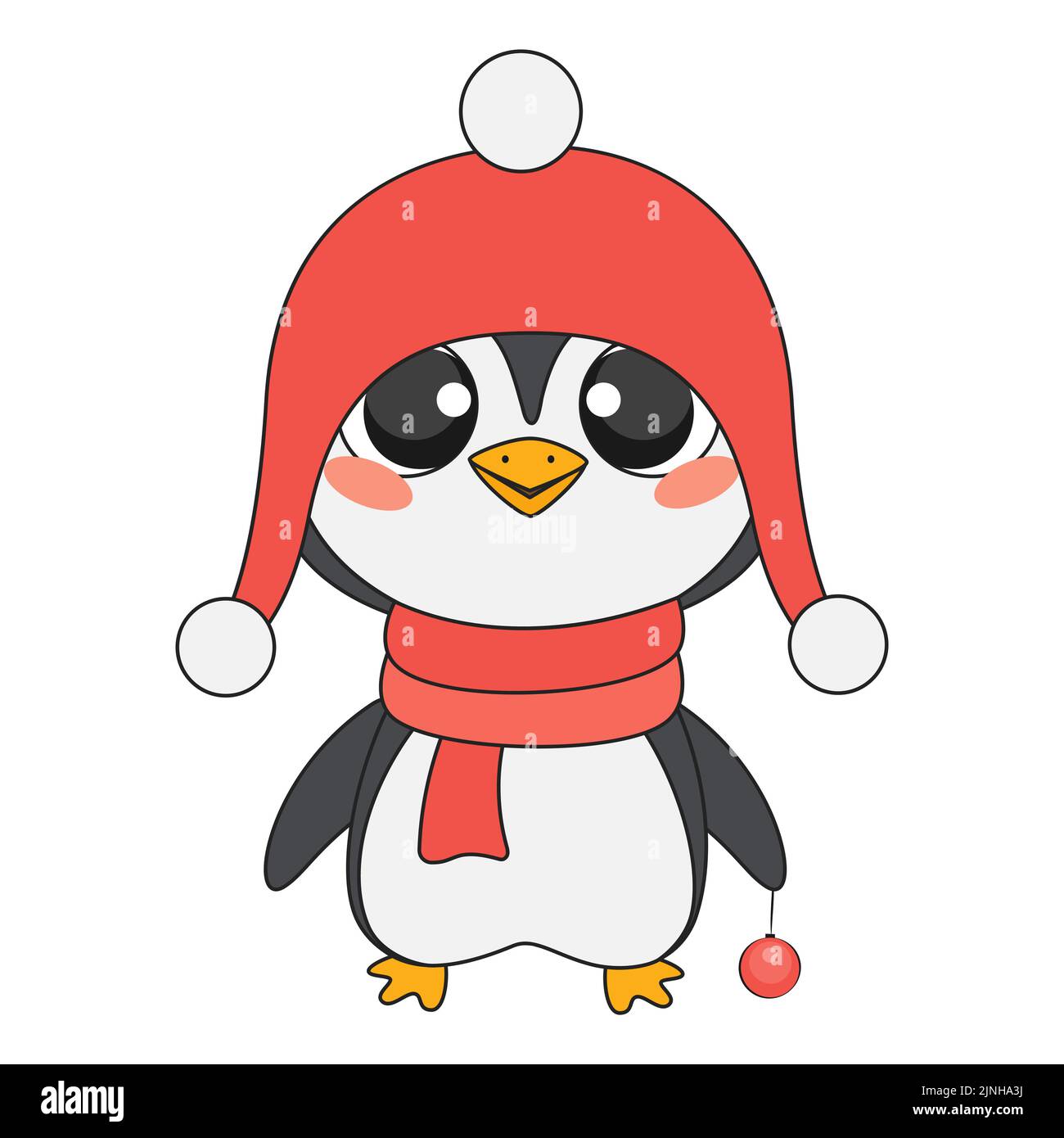 Cute christmas penguin in cartoon style Stock Vector Image & Art - Alamy