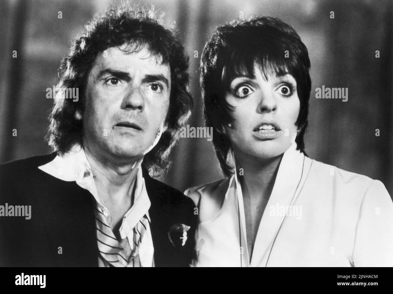 Dudley Moore, Liza Minnelli, on-set of the Film, 'Arthur', Warner Bros., 1981 Stock Photo