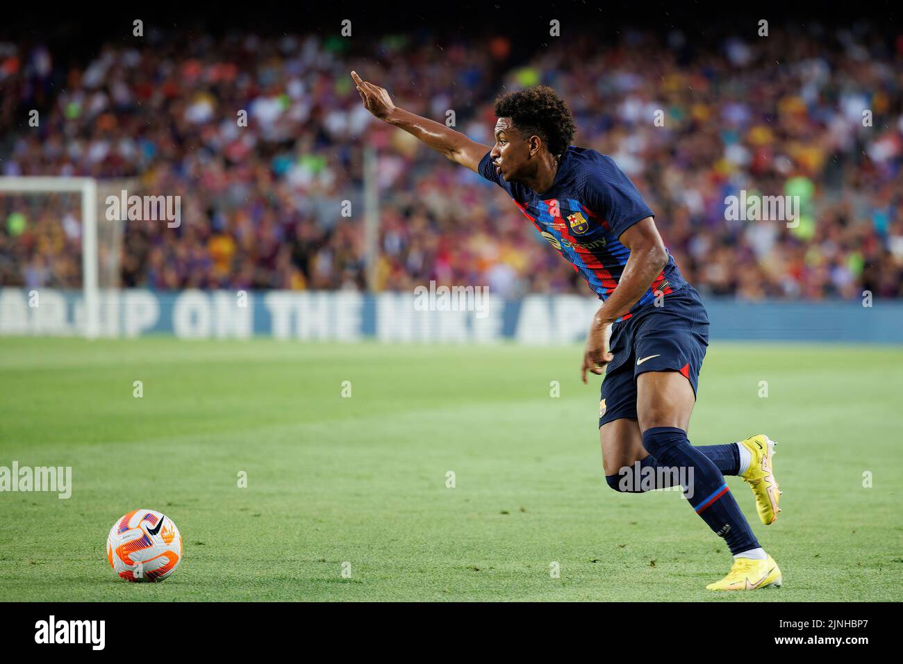 BARCELONA - AUG 7: Balde in action during the Joan Gamper Throphy match between FC Barcelona and Pumas at the Camp Nou Stadium on August 7, 2022 in Ba Stock Photo