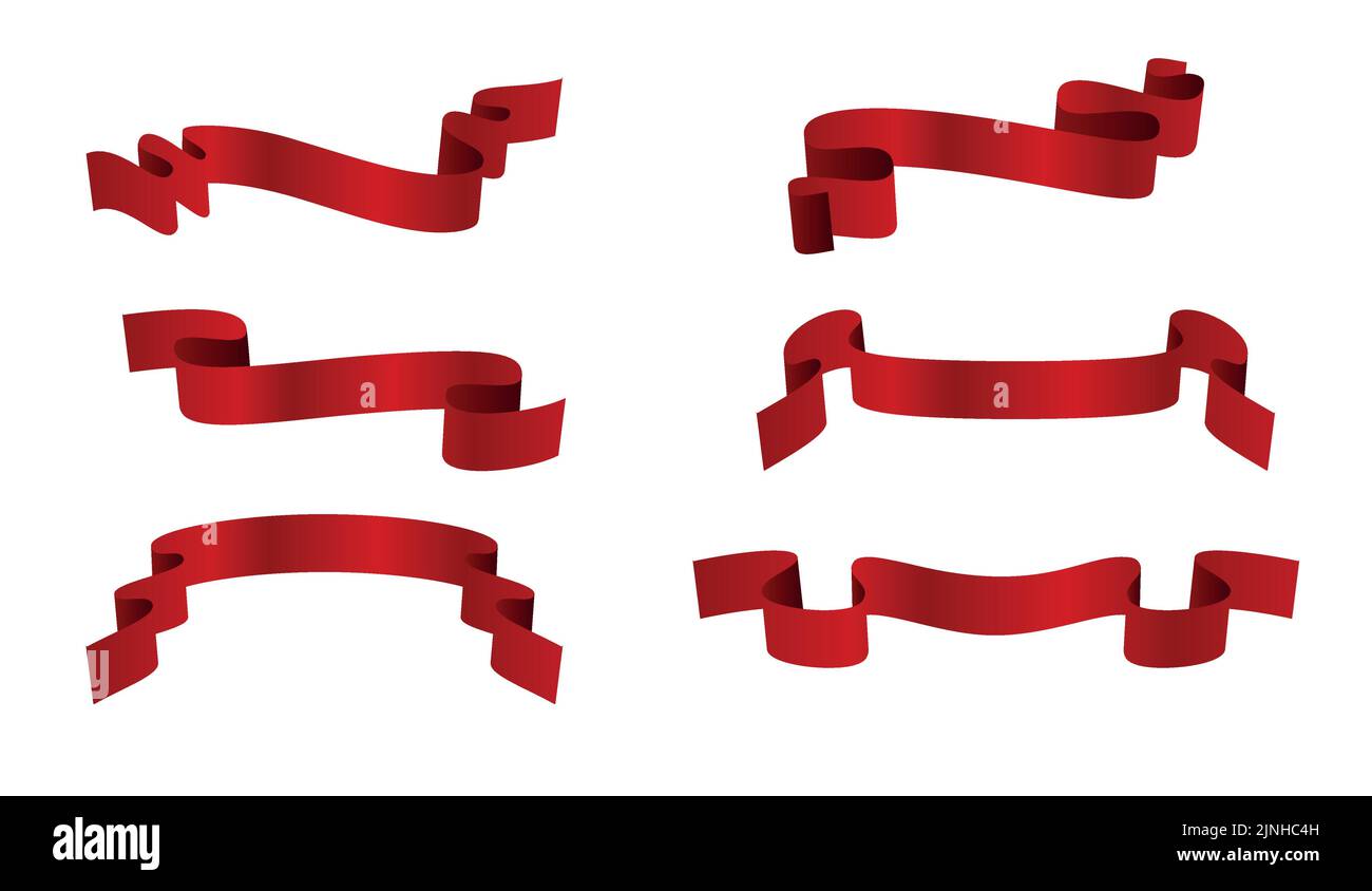 Set of gold ribbons for design, discount offer and gift. Retro or ...