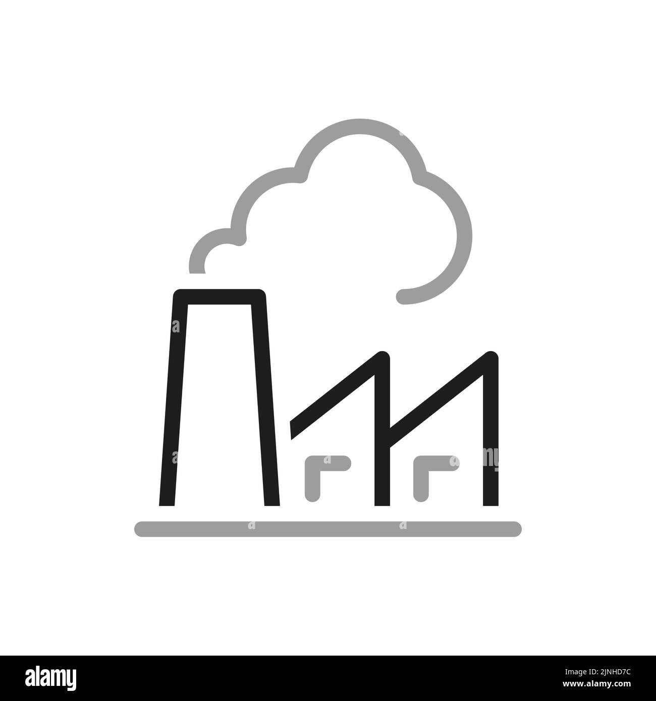 Simple of thermal power plant Related Vector Line Icon. Icon for ...