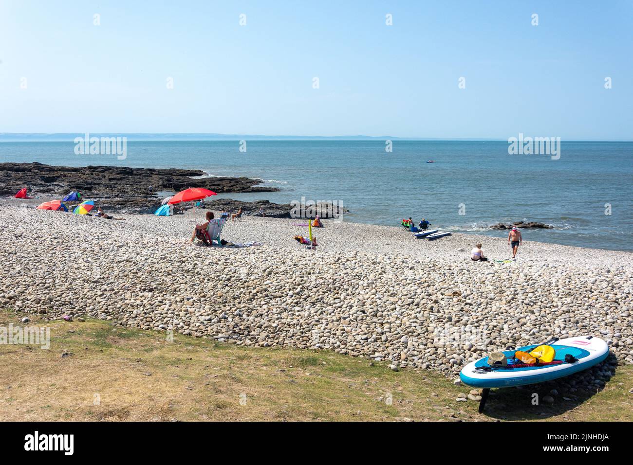 Beach view, Ogmore-by-Sea, Vale of Glamorgan (Bro Morgannwg), Wales (Cymru), United Kingdom Stock Photo