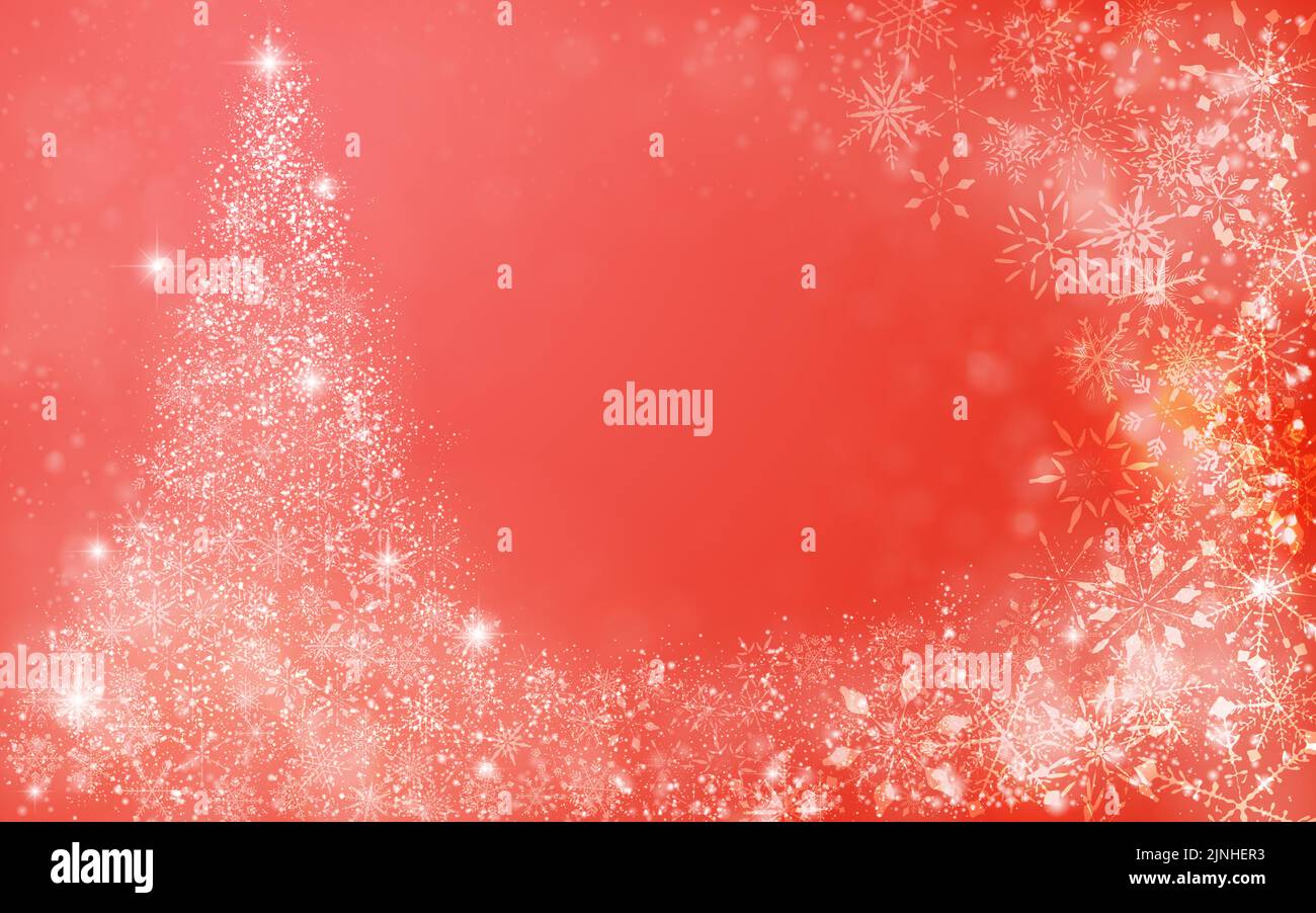 Glittering Christmas tree illuminations and snowflakes Stock Vector
