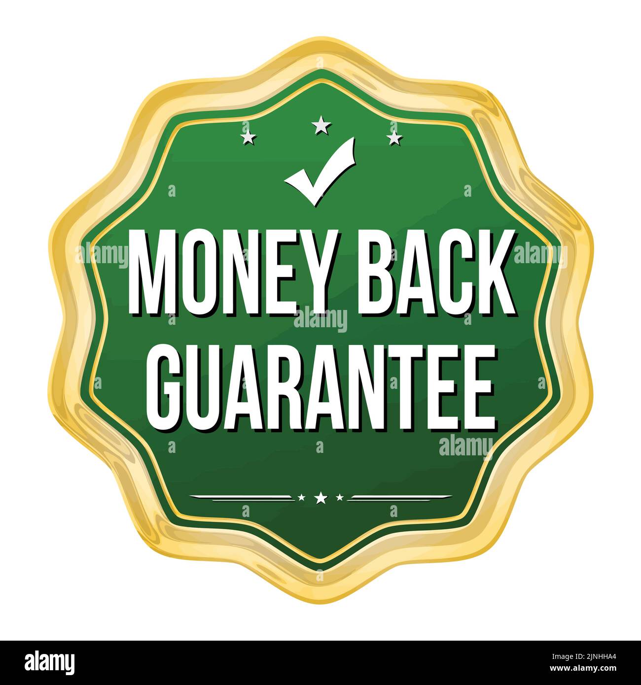 Money back guarantee badge on white background, vector illustration Stock Vector