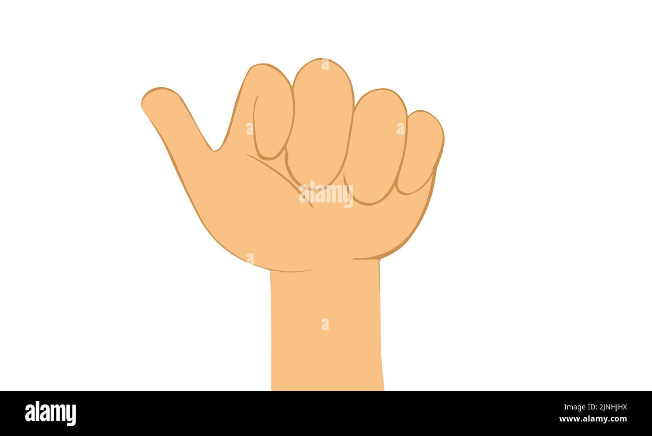A digital illustration of a sideways thumbs up sign Stock Vector