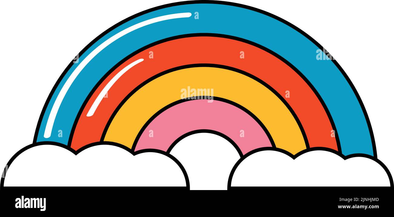 rainbow and clouds cartoon Stock Vector Image & Art - Alamy