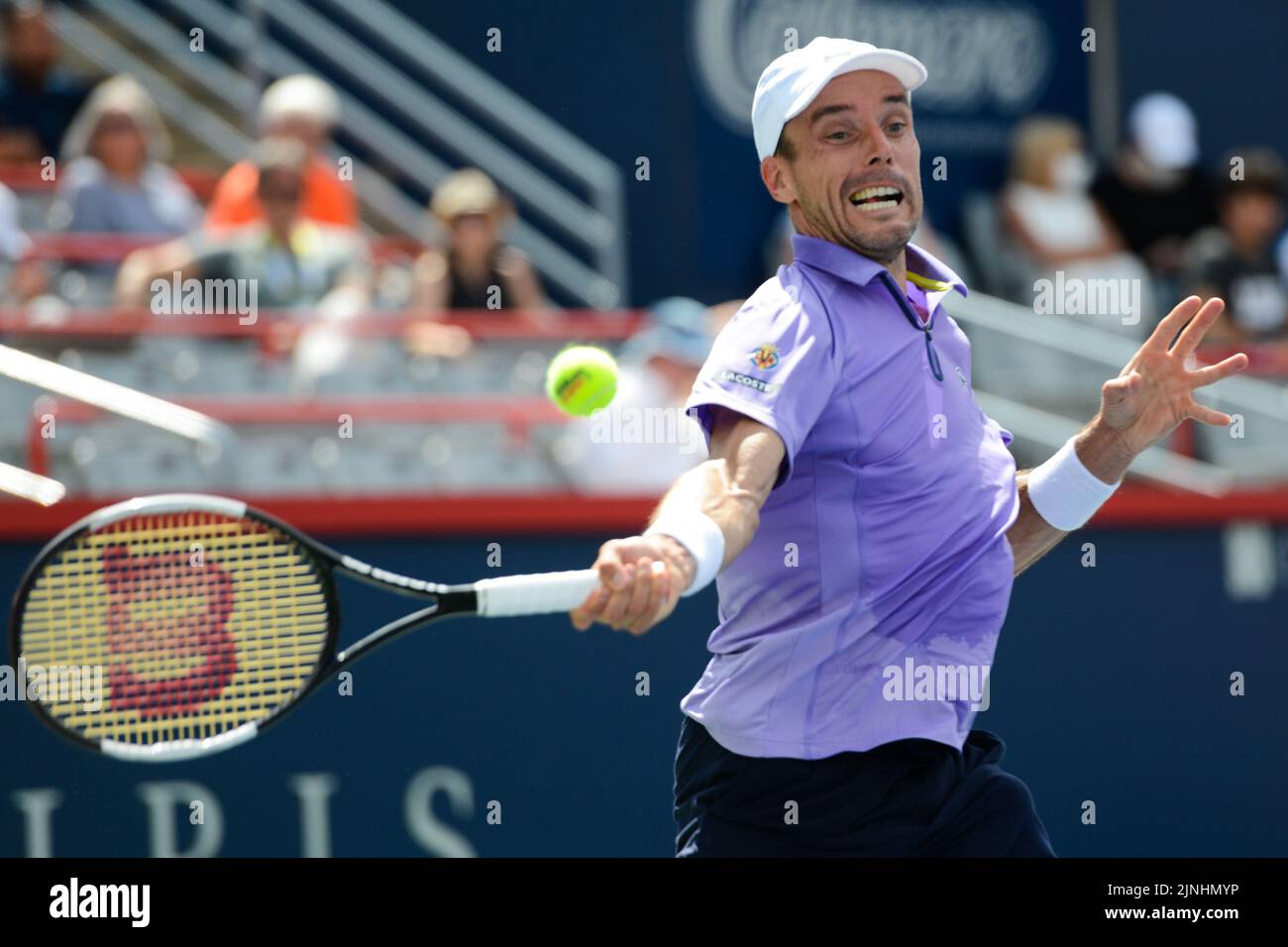 Montreal, Quebec, Canada. 11th Aug, 2022. ROBERTO BAUTISTA AGUT of Spain in  his third round match in the National Bank Open tennis tournament in  Montreal Canada. (Credit Image: © Christopher Levy/ZUMA Press