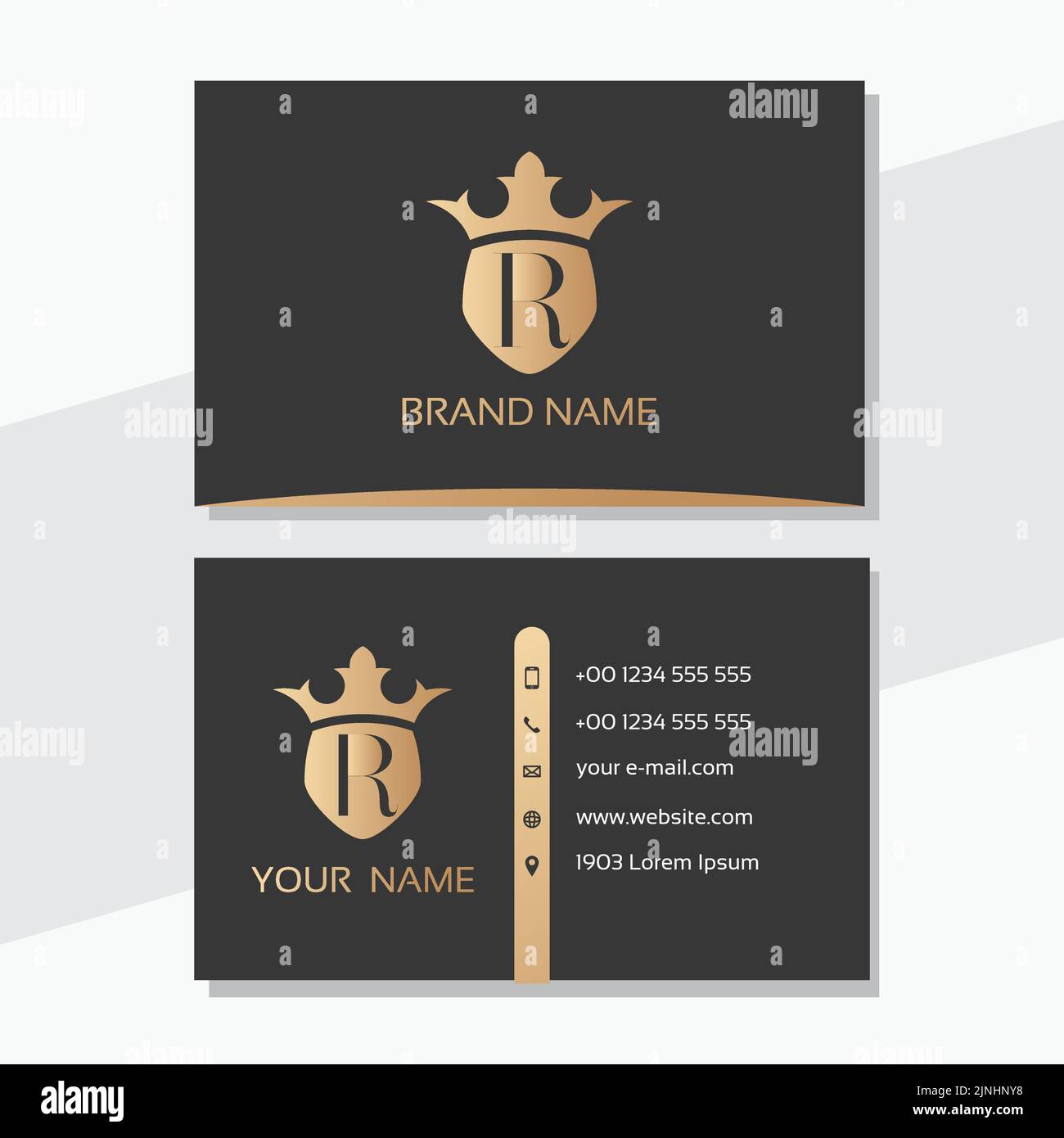 Luxury vector logotype with business card template. Stock Vector