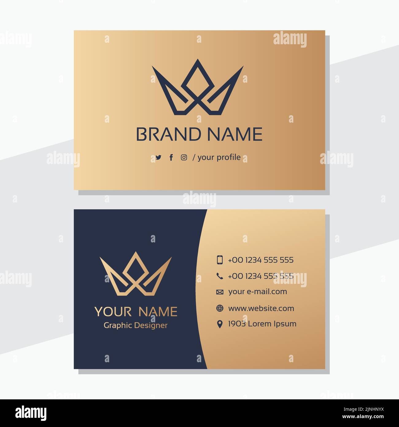 Brand Modern Creative Business Card Template Stock Vector