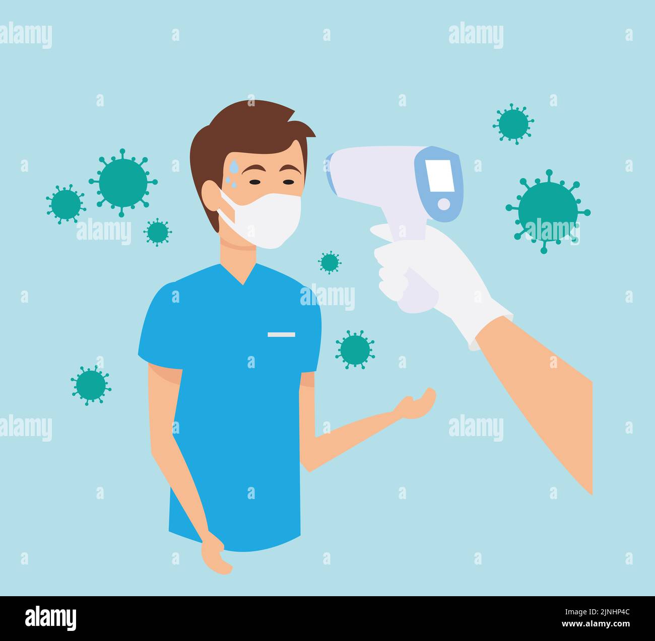 Social distancing, virus outbreaking concept vector. Stock Vector