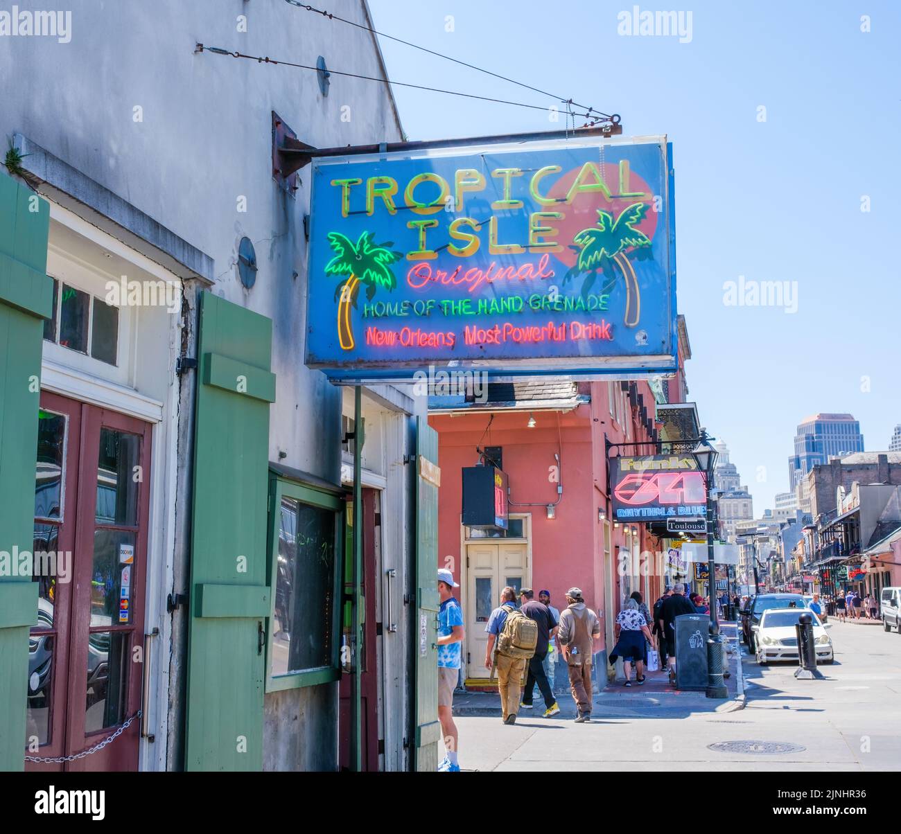 NEW ORLEANS, LA, USA APRIL 3, 2022 Popular Tropical Isle bar and