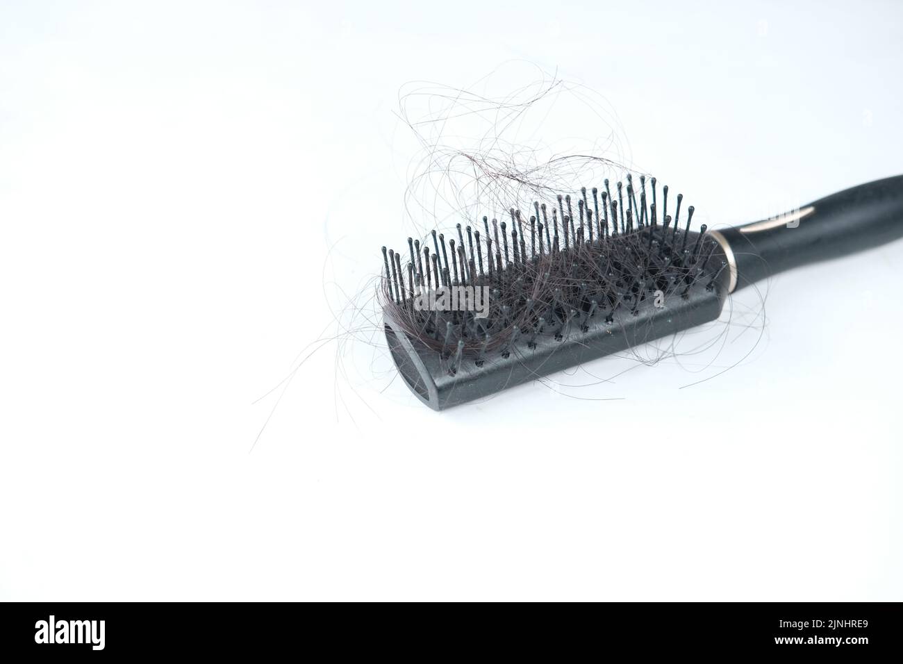 a brush with lost hair on white background  Stock Photo