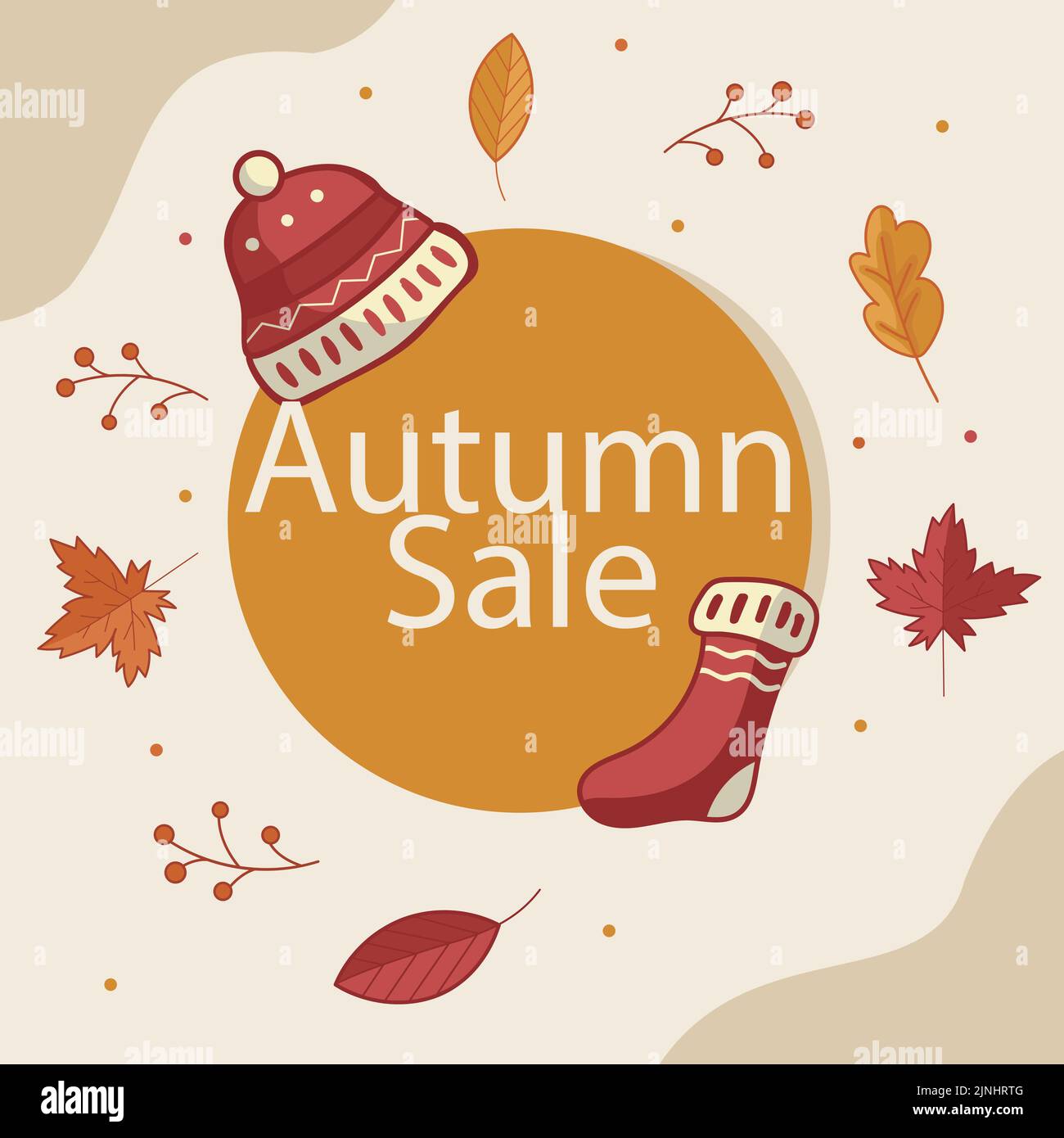 Hand drawn posts set for autumn celebration Vector illustration Stock ...