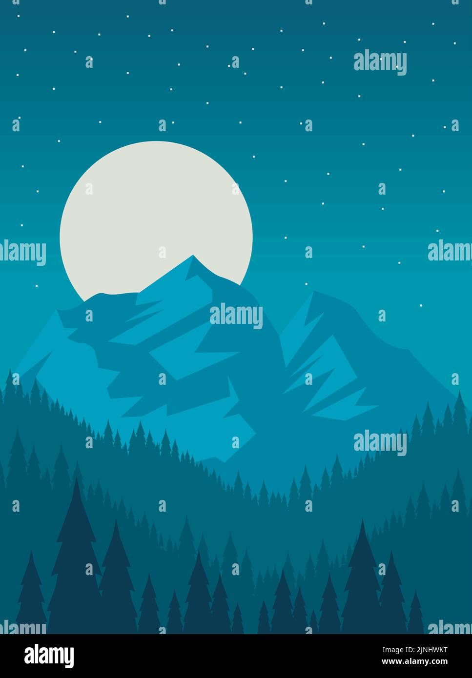 mountains and forest Stock Vector
