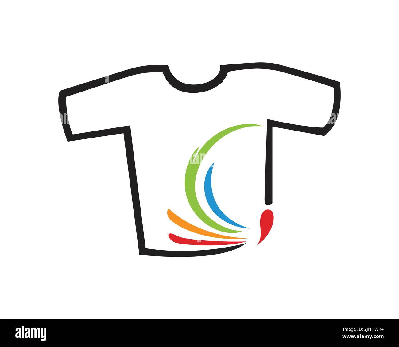 Simple T-Shirt combined with Brush Paint Illustration Stock Vector