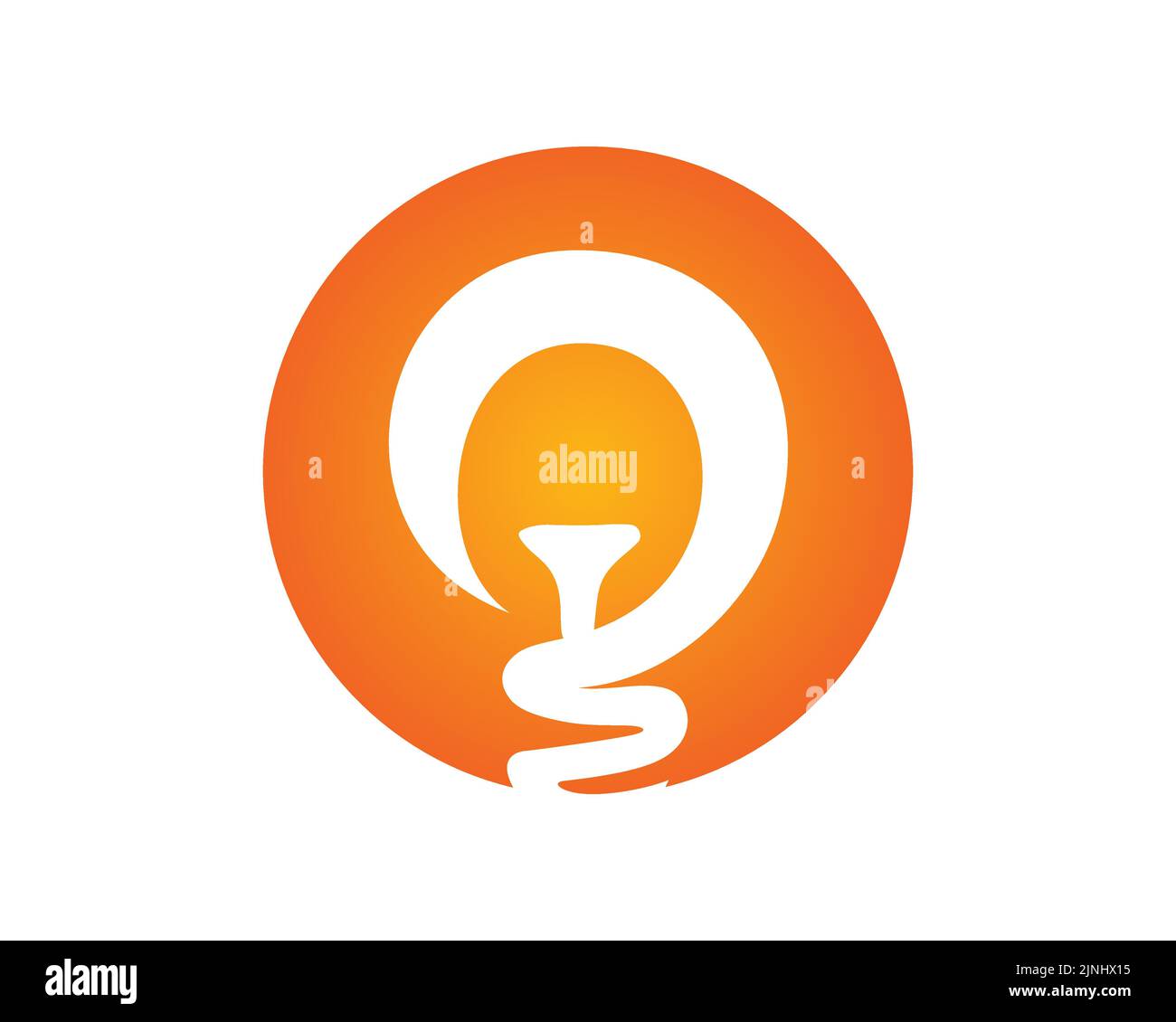 Creative and Bright Orange Light Bulb Illustration visualized with