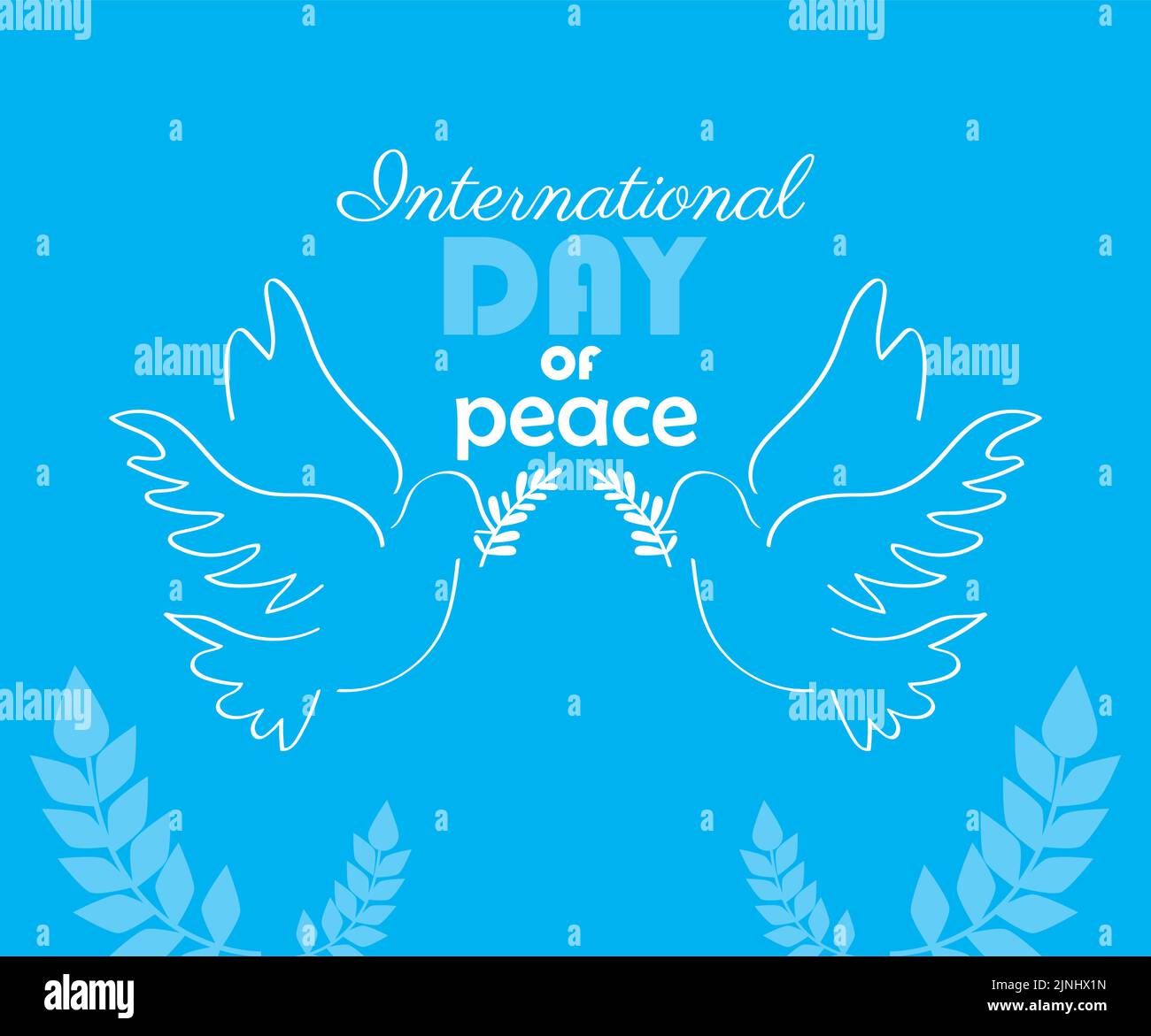 peace day lettering with doves Stock Vector Image & Art - Alamy