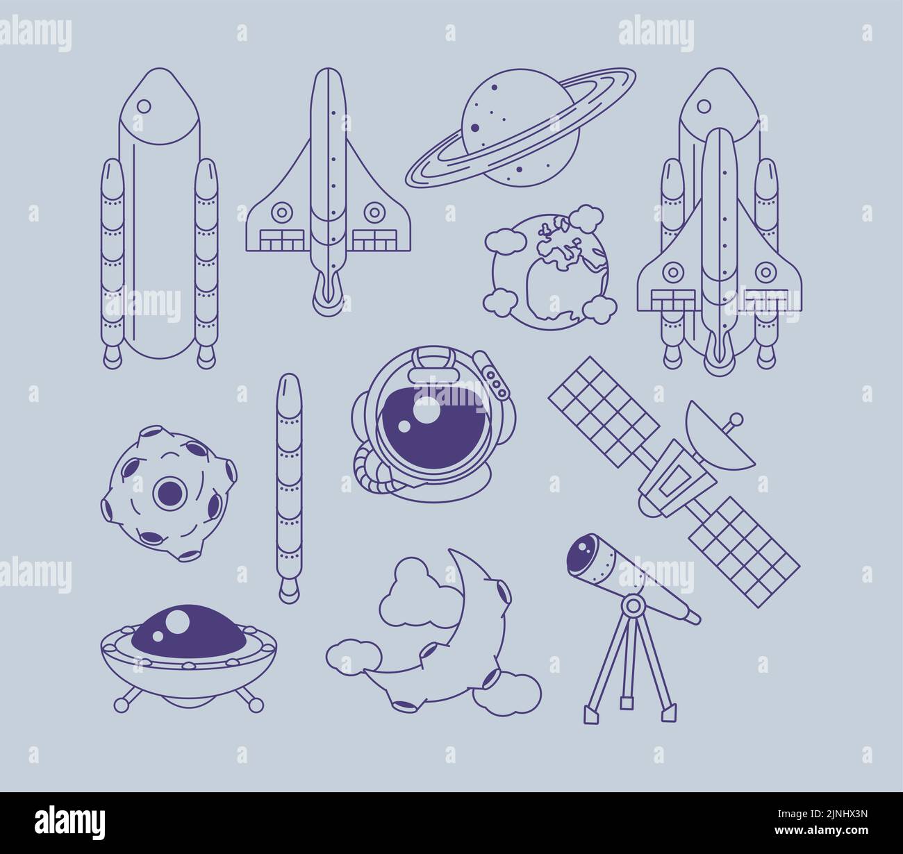 twelve space outer icons Stock Vector Image & Art - Alamy