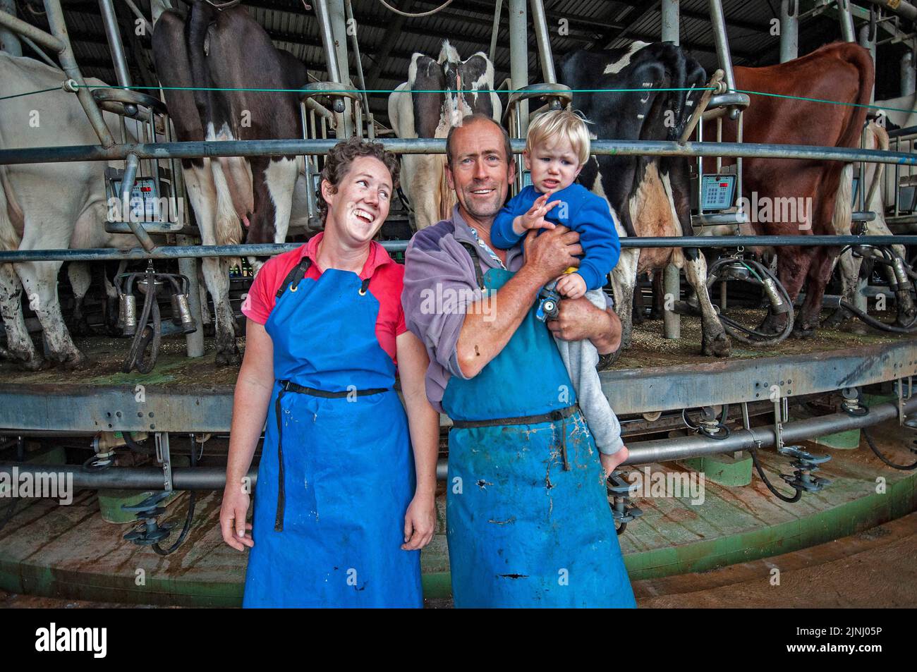 Dairy farmers, Metricup, Margaret River region of Western Australia Stock Photo