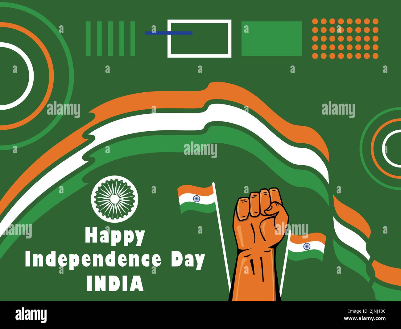 Happy independence day India vector illustration horizontal design in