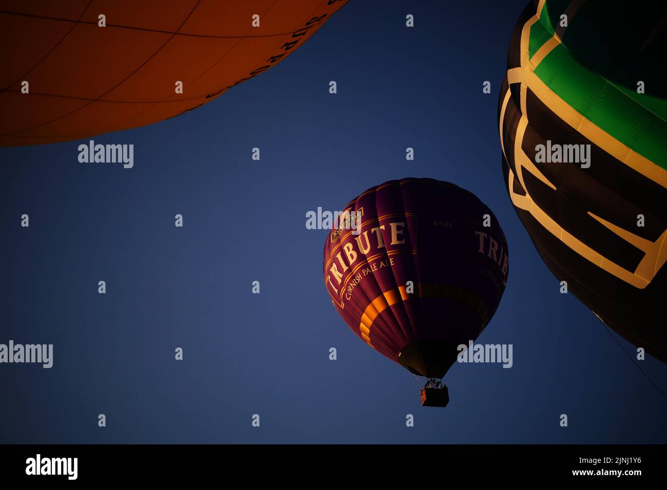 Balloons fly over Bristol, during the Bristol International Balloon Fiesta 2022. Picture date: Friday August 12, 2022. Stock Photo