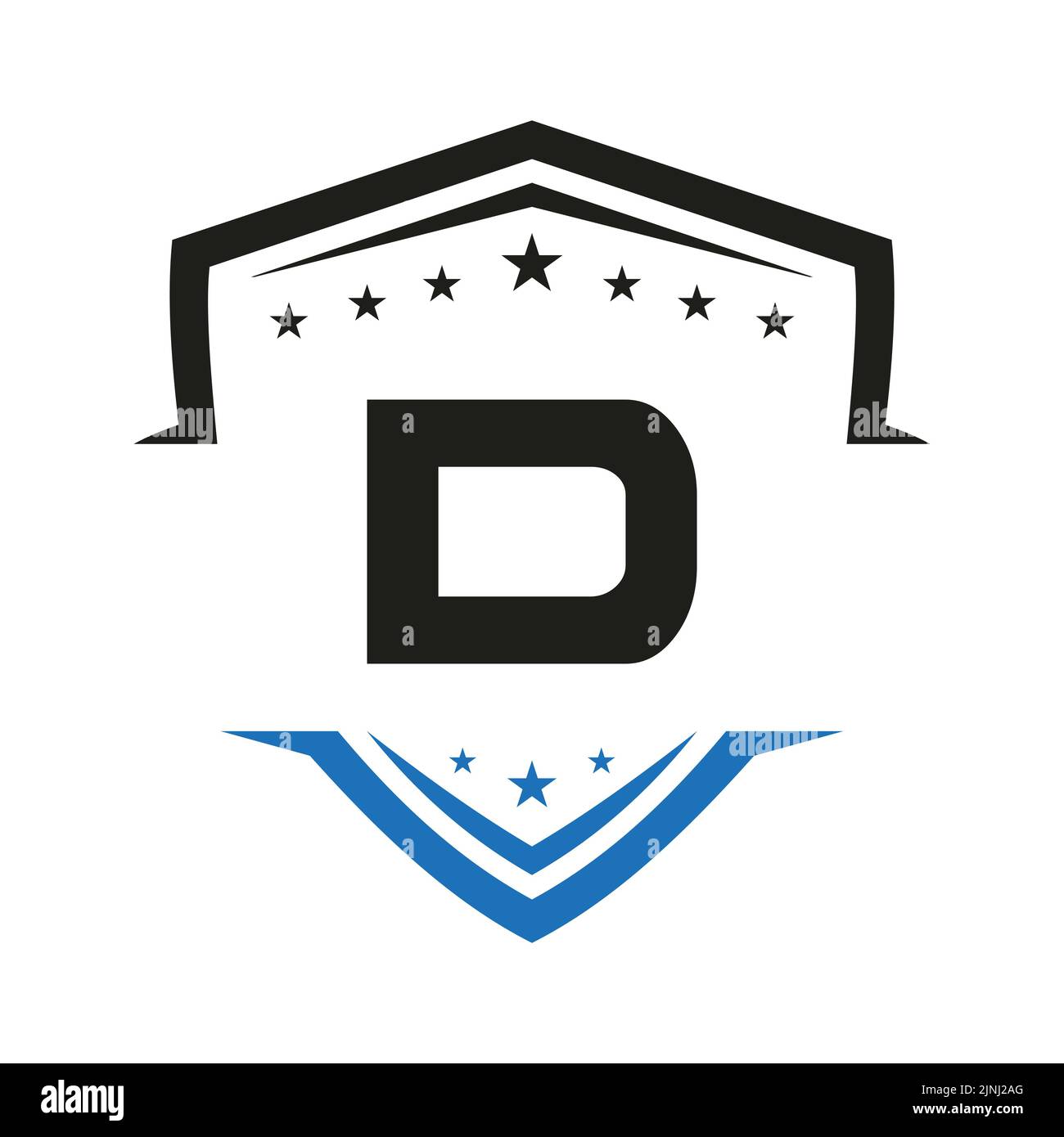 Letter D Automotive Shield Logo Vector Template. Transportation Logo Symbol Stock Vector